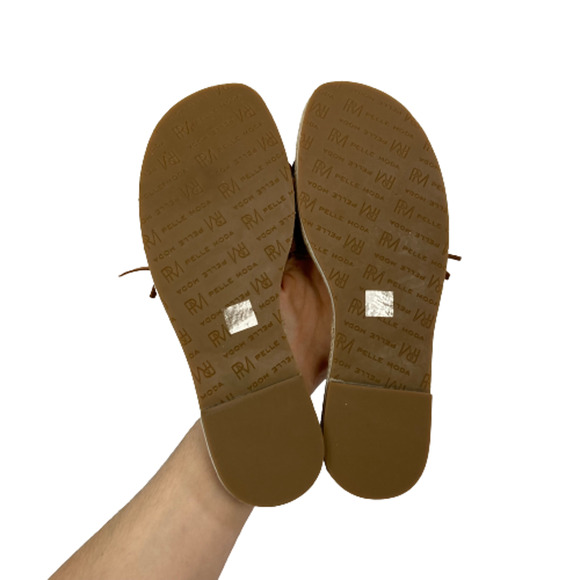 Pella Moda Sandals Womens Sz 8 Suede Leather Fringe Brown Slides Brown NEW - Picture 4 of 7